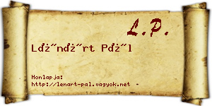 Lénárt Pál névjegykártya